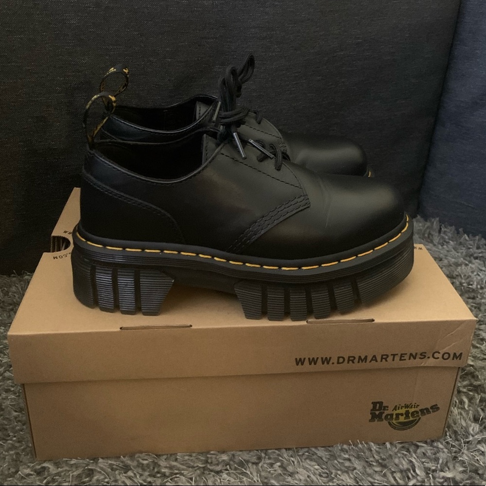 Dr. Martens Audrick Nappa Leather Platform Shoes